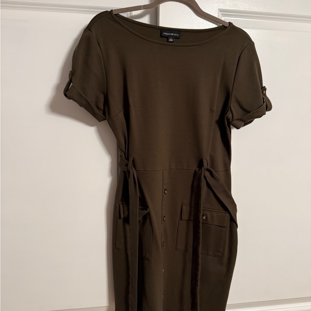 Chic Olive Midi Dress